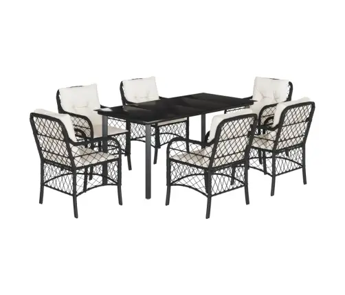 7-Daļīgs Dārza Mēbeļu Komplekts Ar Matračiem, Pe Rotangpalma Vidaxl