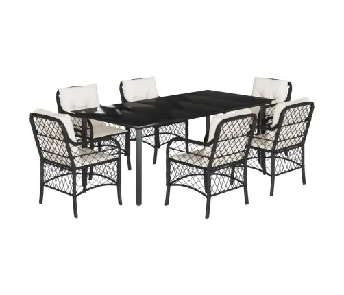 7-Daļīgs Dārza Mēbeļu Komplekts Ar Matračiem, Pe Rotangpalma Vidaxl