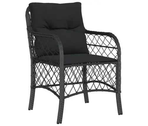 5-Osaline Aiamööbli Komplekt Patjadega, Must, Polürotang