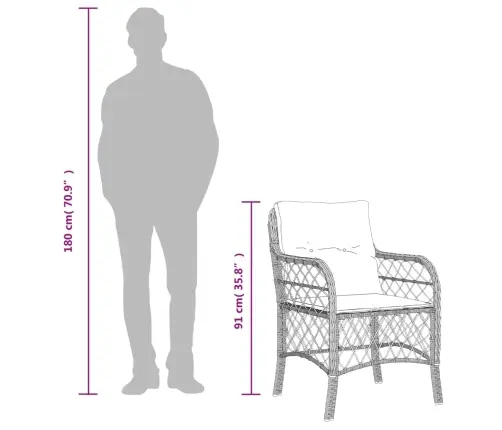 Sodo Komplektas Su Pagalvėlėmis, 5 Dalių, Juodas, Poliratanas