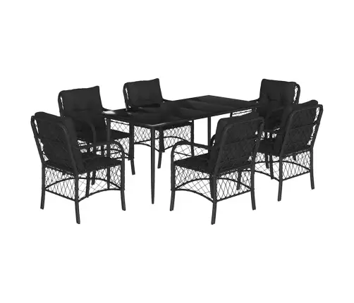 7-Daļīgs Dārza Mēbeļu Komplekts Ar Matračiem, Pe Rotangpalma Vidaxl