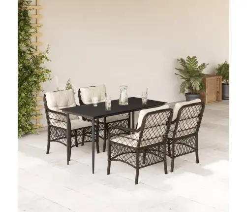 5-Daļīgs Dārza Mēbeļu Komplekts Ar Matračiem, Pe Rotangpalma Vidaxl