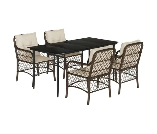 5-Daļīgs Dārza Mēbeļu Komplekts Ar Matračiem, Pe Rotangpalma Vidaxl