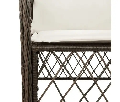 9-Daļīgs Dārza Mēbeļu Komplekts, Matrači, Brūna Pe Rotangpalma Vidaxl