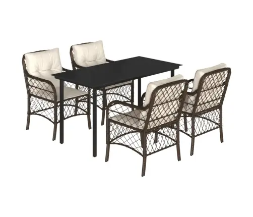 5-Daļīgs Dārza Mēbeļu Komplekts Ar Matračiem, Pe Rotangpalma Vidaxl