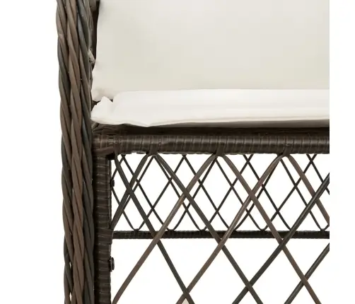 7-Daļīgs Dārza Mēbeļu Komplekts, Matrači, Brūna Pe Rotangpalma Vidaxl