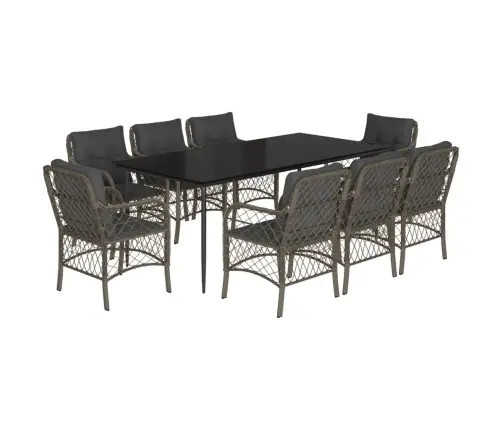 9-Daļīgs Dārza Mēbeļu Komplekts Ar Matračiem, Pe Rotangpalma Vidaxl