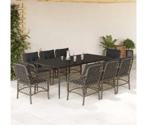 9-Daļīgs Dārza Mēbeļu Komplekts Ar Matračiem, Pe Rotangpalma Vidaxl