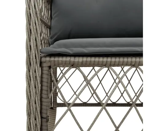 Bistro Komplektas Su Pagalvėlėmis, 3 Dalių, Pilkas, Poliratanas