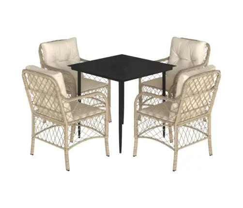 5-Osaline Aiamööbli Komplekt Patjadega, Beež, Polürotang