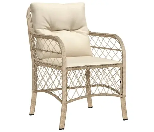 Sodo Komplektas Su Pagalvėlėmis, 7 Dalių, Smėlio, Poliratanas