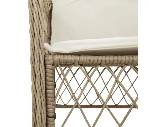 5-Daļīgs Dārza Mēbeļu Komplekts, Matrači, Bēša Pe Rotangpalma Vidaxl