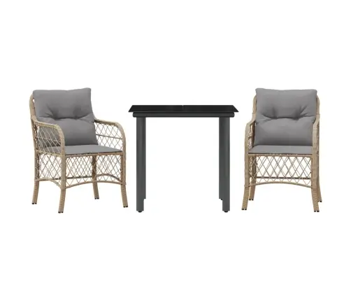 3-Osaline Bistrookomplekt Patjadega, Beežid Toonid, Polürotang