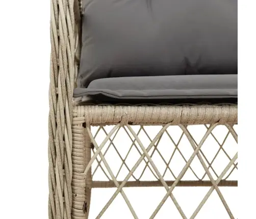 Sodo Komplektas Su Pagalvėlėmis, 5 Dalių, Smėlio, Poliratanas