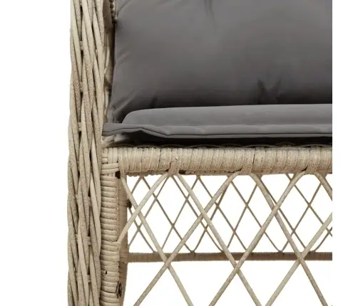 5-Osaline Aia Söögimööbli Komplekt Patjadega, Beežid Toonid