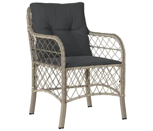 5-Osaline Aiamööbli Komplekt Patjadega, Helehall, Polürotang