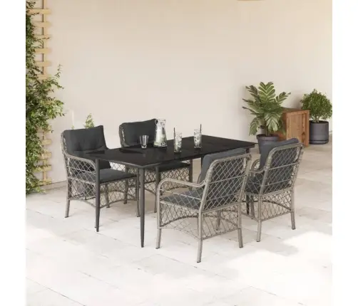 5-Osaline Aiamööbli Komplekt Patjadega, Helehall, Polürotang