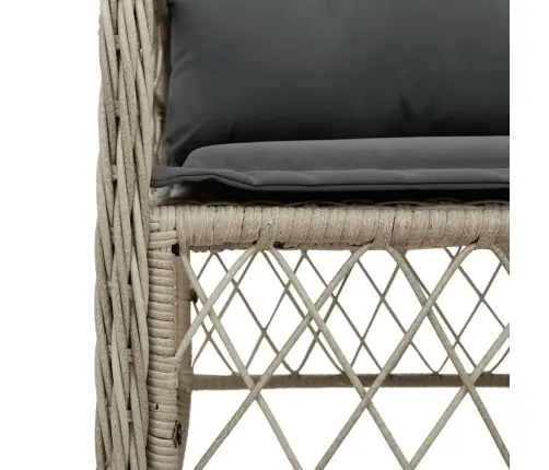 Sodo Komplektas Su Pagalvėlėmis, 7 Dalių, Pilkas, Poliratanas