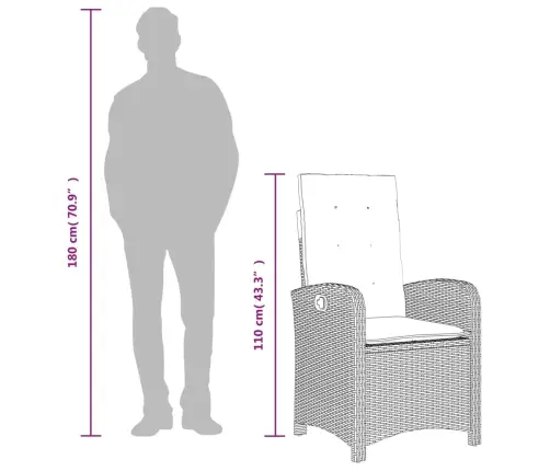 Sodo Komplektas Su Pagalvėlėmis, 7 Dalių, Juodas, Poliratanas