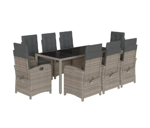 9-Daļīgs Dārza Mēbeļu Komplekts Ar Matračiem, Pe Rotangpalma Vidaxl