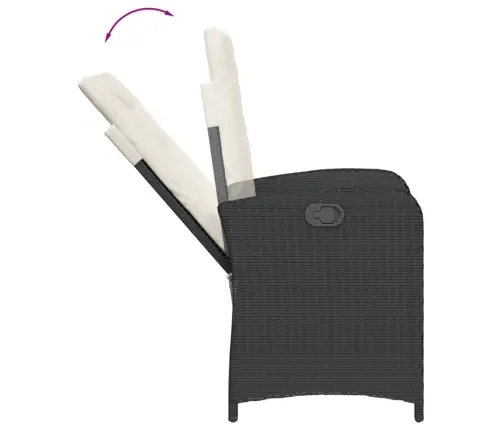 5-Osaline Aiamööbli Komplekt Patjadega, Must, Polürotang