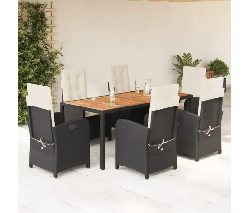 7-Daļīgs Dārza Mēbeļu Komplekts Ar Matračiem, Pe Rotangpalma Vidaxl