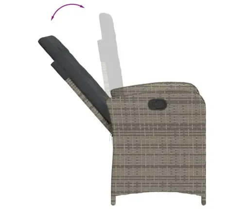 5-Osaline Aiamööbli Komplekt Patjadega, Hall, Polürotang