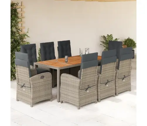 9-Daļīgs Dārza Mēbeļu Komplekts Ar Matračiem, Pe Rotangpalma Vidaxl