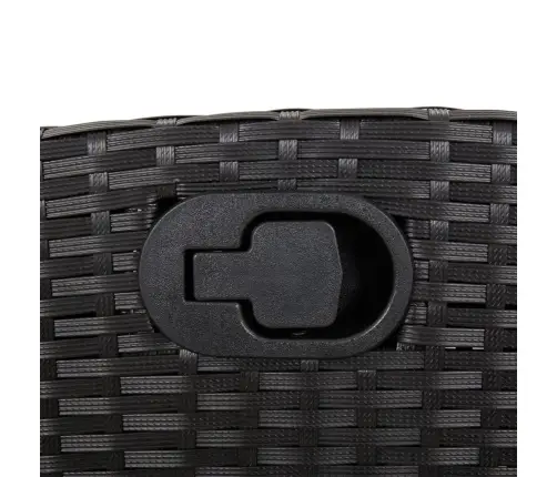 9-Osaline Aiamööbli Komplekt Patjadega, Must, Polürotang 9-Osaline Aiamööbli Komplekt Patjadega, Must, Polürotang