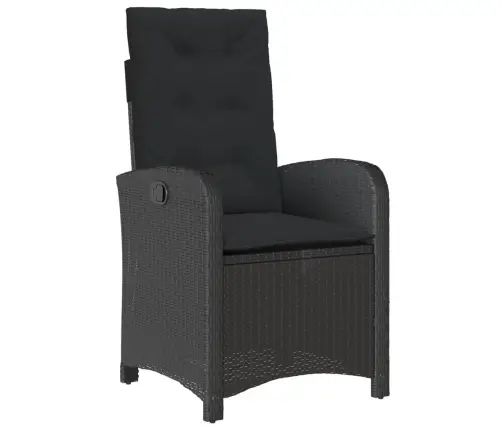 9-Osaline Aiamööbli Komplekt Patjadega, Must, Polürotang