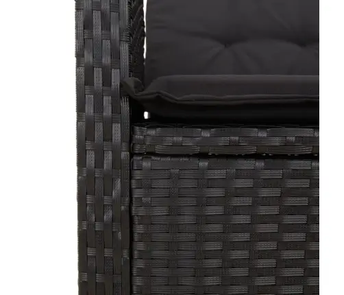 9-Osaline Aiamööbli Komplekt Patjadega, Must, Polürotang