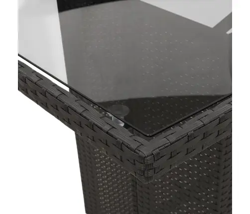 9-Osaline Aiamööbli Komplekt Patjadega, Must, Polürotang