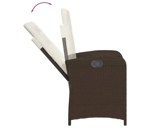 7-Osaline Aia Söögimööbli Komplekt Patjadega, Pruun, Polürotang