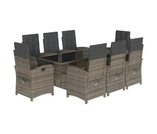 9-Daļīgs Dārza Mēbeļu Komplekts Ar Matračiem, Pe Rotangpalma Vidaxl