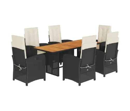 7-Daļīgs Dārza Mēbeļu Komplekts Ar Matračiem, Pe Rotangpalma Vidaxl