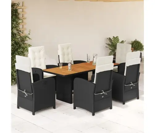 7-Daļīgs Dārza Mēbeļu Komplekts Ar Matračiem, Pe Rotangpalma Vidaxl