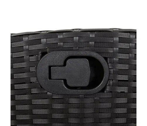 9-Daļīgs Dārza Mēbeļu Komplekts, Matrači, Melns, Pe Rotangpalma Vidaxl