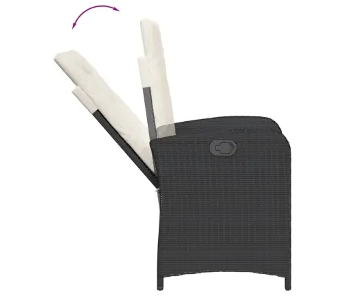 Sodo Komplektas Su Pagalvėlėmis, 9 Dalių, Juodas, Poliratanas