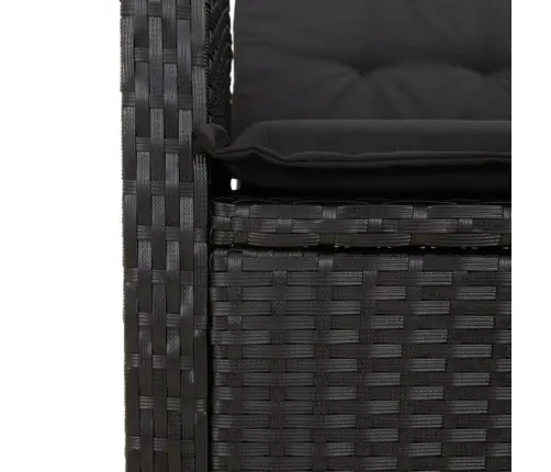 Sodo Komplektas Su Pagalvėlėmis, 9 Dalių, Juodas, Poliratanas