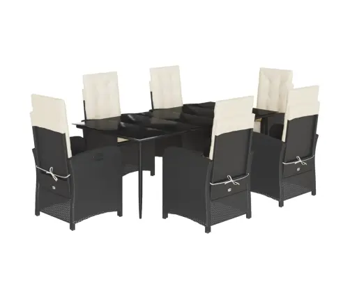 Sodo Komplektas Su Pagalvėlėmis, 7 Dalių, Juodas, Poliratanas