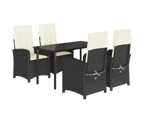 5-Osaline Aiamööbli Komplekt Patjadega, Must, Polürotang