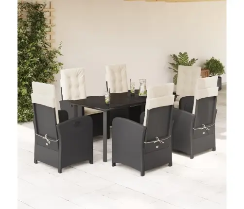 7-Daļīgs Dārza Mēbeļu Komplekts Ar Matračiem, Pe Rotangpalma Vidaxl