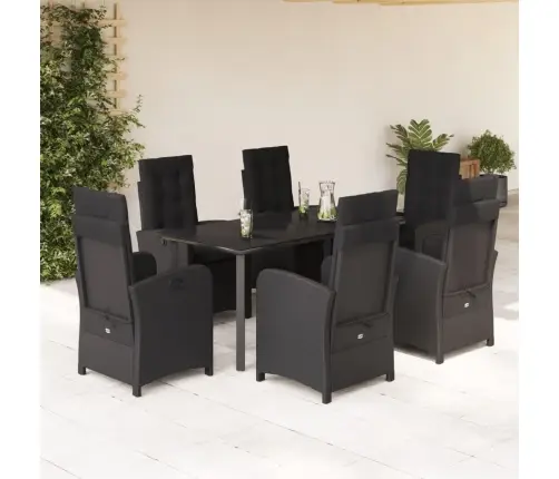 7-Daļīgs Dārza Mēbeļu Komplekts Ar Matračiem, Pe Rotangpalma Vidaxl