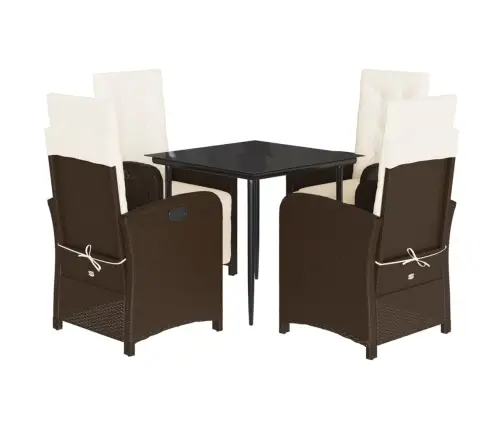 5-Daļīgs Dārza Mēbeļu Komplekts Ar Matračiem, Pe Rotangpalma Vidaxl