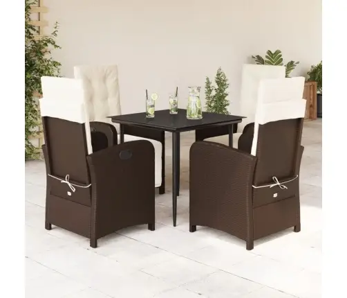 5-Daļīgs Dārza Mēbeļu Komplekts Ar Matračiem, Pe Rotangpalma Vidaxl