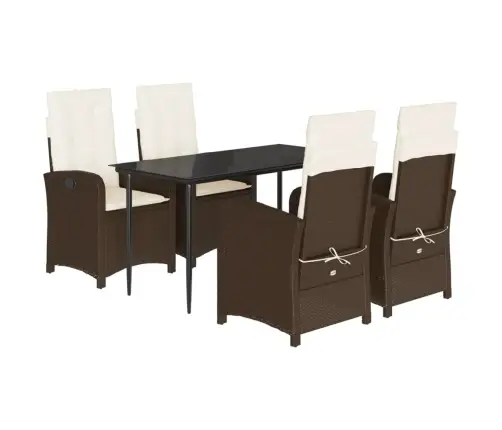 5-Daļīgs Dārza Mēbeļu Komplekts Ar Matračiem, Pe Rotangpalma Vidaxl