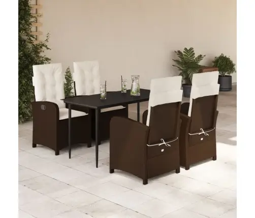 5-Daļīgs Dārza Mēbeļu Komplekts Ar Matračiem, Pe Rotangpalma Vidaxl