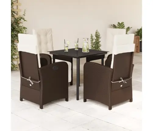 5-Daļīgs Dārza Mēbeļu Komplekts Ar Matračiem, Pe Rotangpalma Vidaxl