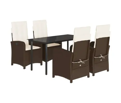 5-Daļīgs Dārza Mēbeļu Komplekts Ar Matračiem, Pe Rotangpalma Vidaxl