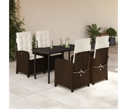 5-Daļīgs Dārza Mēbeļu Komplekts Ar Matračiem, Pe Rotangpalma Vidaxl